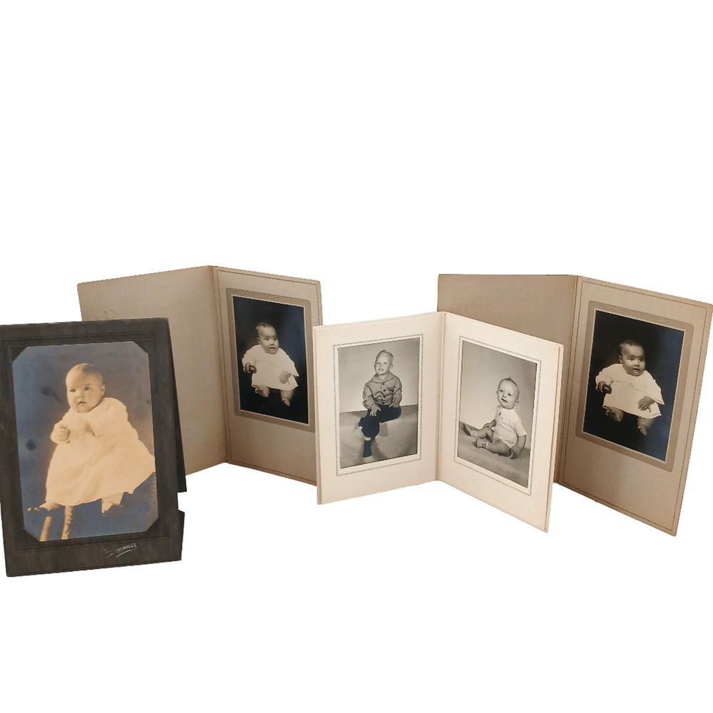 Black & White Baby Photos from Early 1900 Studio with Covers VTG Photography